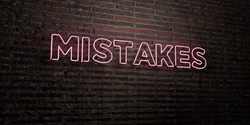 Mistakes in pink lights on the wall