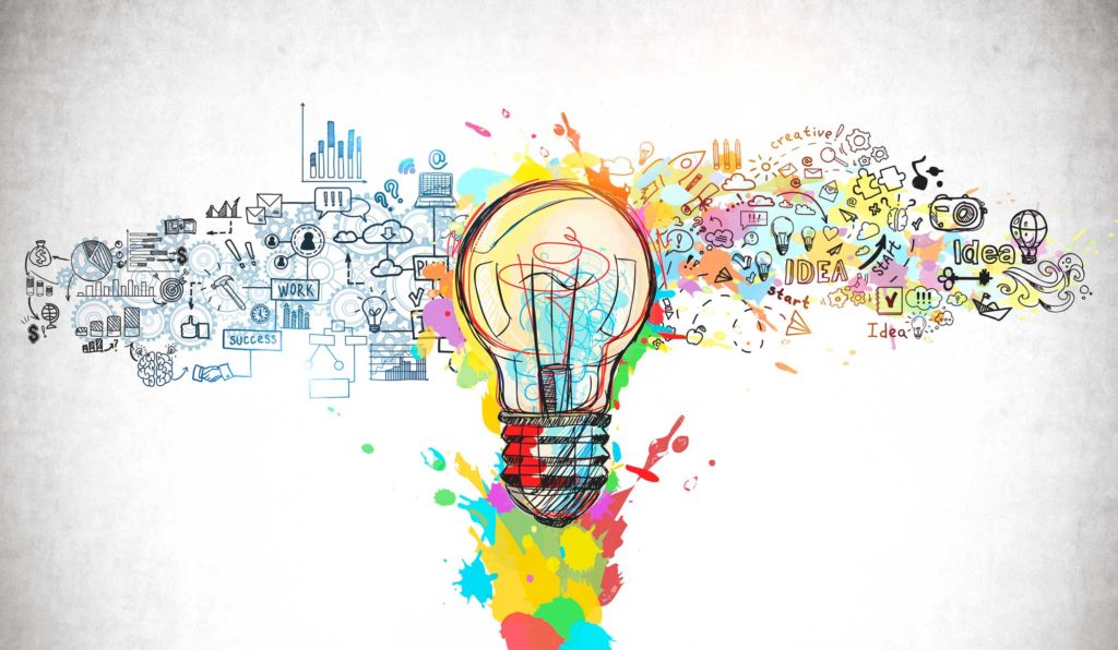 Massive colourful lightbulb - the big idea