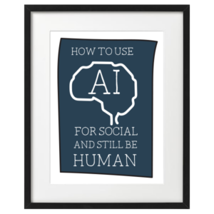 AI for s.ocial and still be human workshop logo. Picture of a Brain.